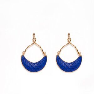 NEW- Genuine Leather Half-Moon Earrings